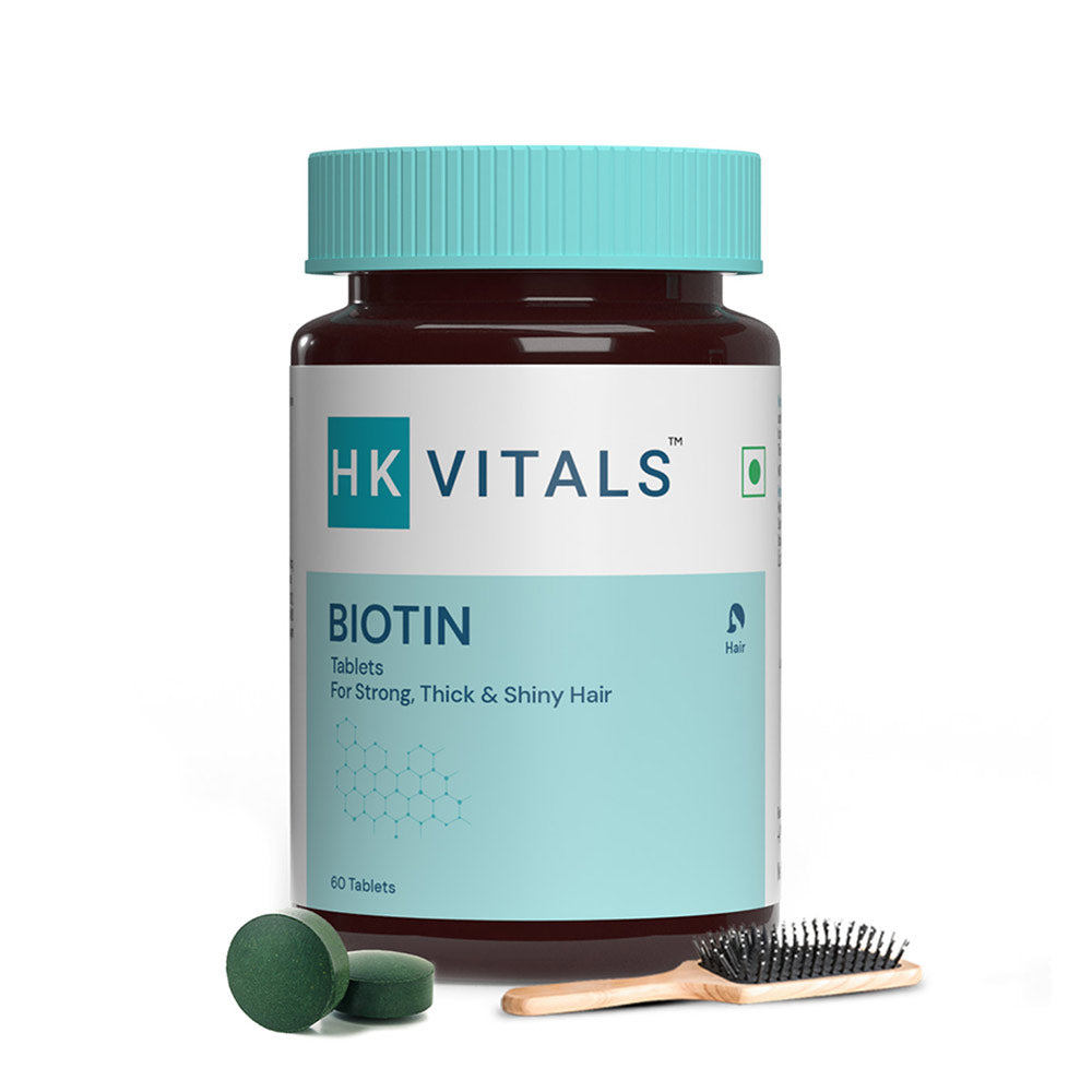 HK Vitals Biotin, Supplement for Hair Growth, Strong Hair and Glowing Skin, Fights Nail Brittleness, Biotin Tablets