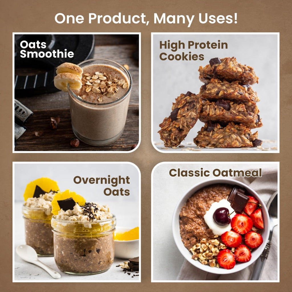 PINTOLA 25g High Protein Oats 1kg, Dark Chocolate,No Refined Sugar, with Almonds Raisin, Pumpkin and Chia Seeds, 8g Fibre, Rolled Oats for weight loss, Breakfast Cereals | Gluten Free