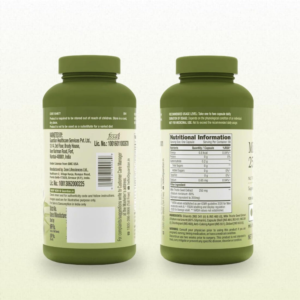 GNC Milk Thistle 250mg with 80% Silymarin |  Supports Liver Detox, Liver Health, Alcohol Protection, & Fatty Liver Care | Helps Remove Toxins & Boost Liver Function | USA Formulated