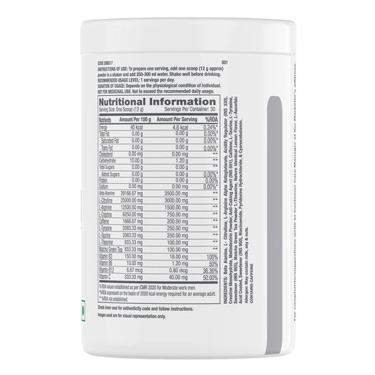 GNC Pro Performance Pre-Workout | 360 gm | 30 Servings | Boosts Energy & Endurance | Improves Focus | Revs Up Recovery | 1.5g L-Arginine | 3.5g Beta-Alanine | 0.2g Caffeine | Lemon