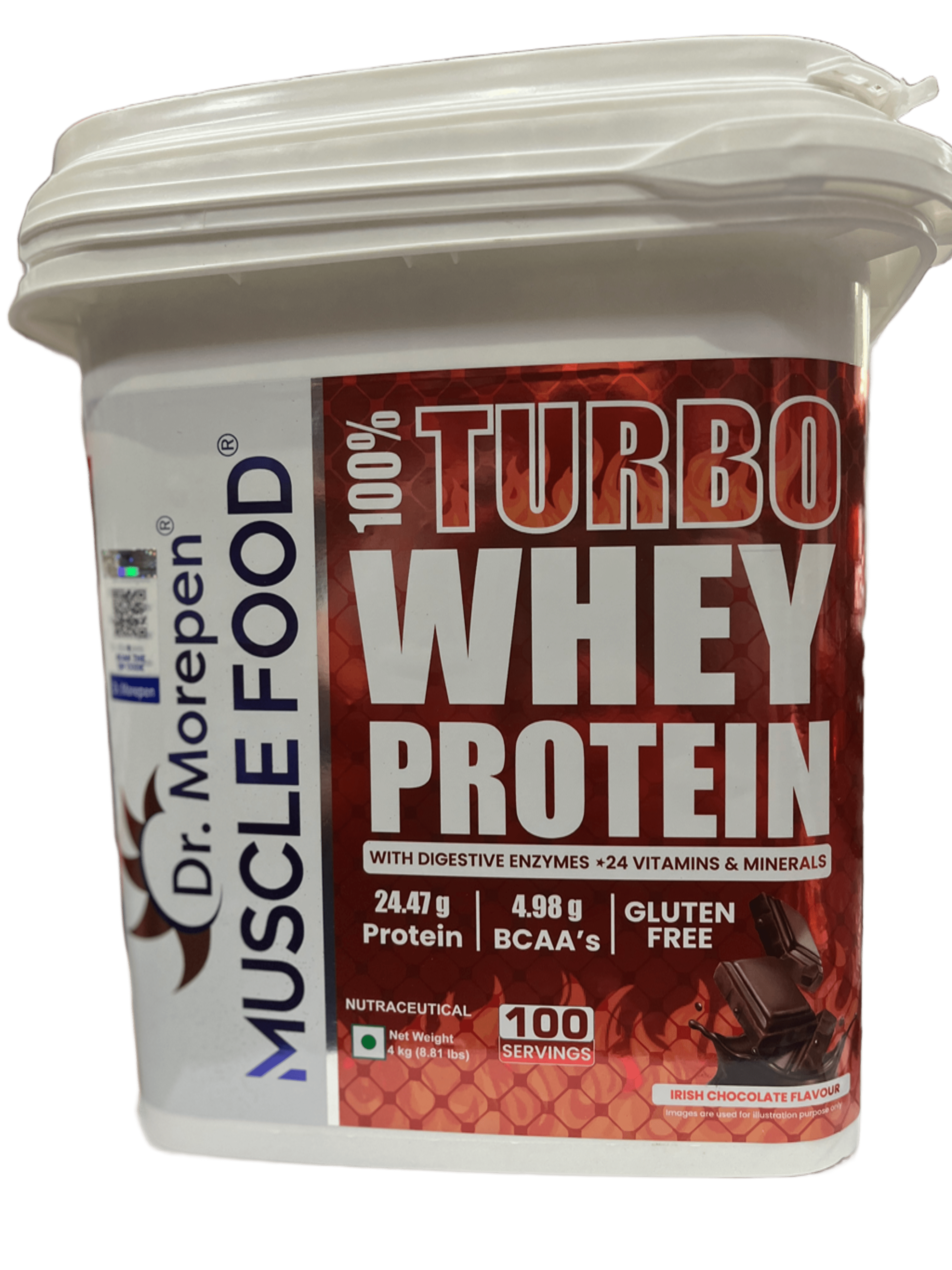 Dr. Morepen Muscle Food 100% Turbo Whey WITH Digestive Enzymes & 24 Multivitamin & Minerals