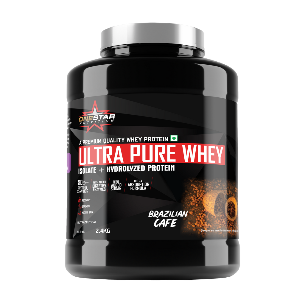 ONESTAR NUTRITION ULTRA PURE WHEY ISOLATE + HYDROLYZED WHEY PROTEIN| Fast-Digesting | Muscle Recovery Formula with Amino Acids | Low Sugar & Fat |/2.4KG/80-SERVINGS