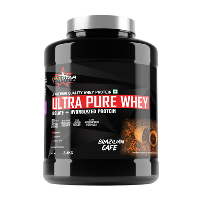 ONESTAR NUTRITION ULTRA PURE WHEY ISOLATE + HYDROLYZED WHEY PROTEIN| Fast-Digesting | Muscle Recovery Formula with Amino Acids | Low Sugar & Fat |/2.4KG/80-SERVINGS