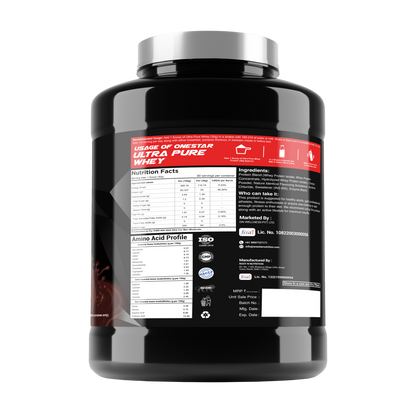 ONESTAR NUTRITION ULTRA PURE WHEY ISOLATE + HYDROLYZED WHEY PROTEIN| Fast-Digesting | Muscle Recovery Formula with Amino Acids | Low Sugar & Fat |/2.4KG/80-SERVINGS