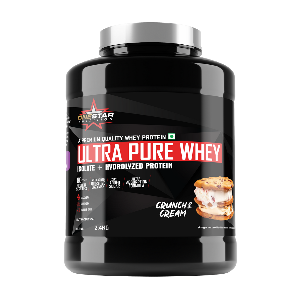 ONESTAR NUTRITION ULTRA PURE WHEY ISOLATE + HYDROLYZED WHEY PROTEIN| Fast-Digesting | Muscle Recovery Formula with Amino Acids | Low Sugar & Fat |/2.4KG/80-SERVINGS