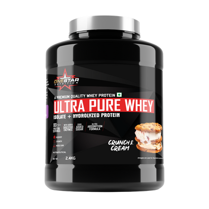 ONESTAR NUTRITION ULTRA PURE WHEY ISOLATE + HYDROLYZED WHEY PROTEIN| Fast-Digesting | Muscle Recovery Formula with Amino Acids | Low Sugar & Fat |/2.4KG/80-SERVINGS