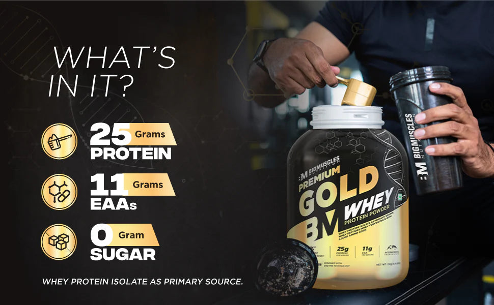 BigMuscle's nutrition Premium Gold Whey Protein is pinnacle of superior protein supplementation 2.27KG/5LBS