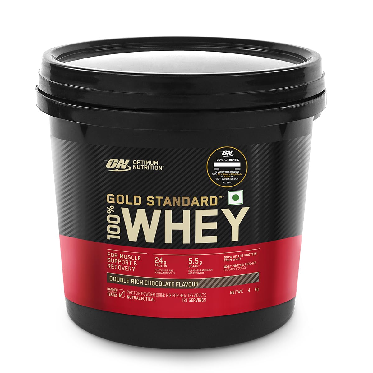 Optimum Nutrition (ON) Gold Standard 100% Whey Protein Powder  for Muscle Support & Recovery, Vegetarian - Primary Source Whey Isolate
