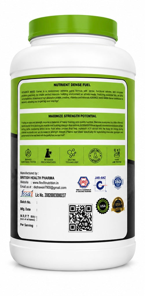 FLEX FIT ADVANCE MASS GAINER FOR MUSCLE BUILDING AND WEIGHT GAIN