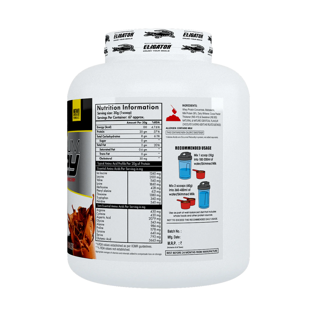 Eligator 100% Platinum Whey for faster muscle recovery and muscle building