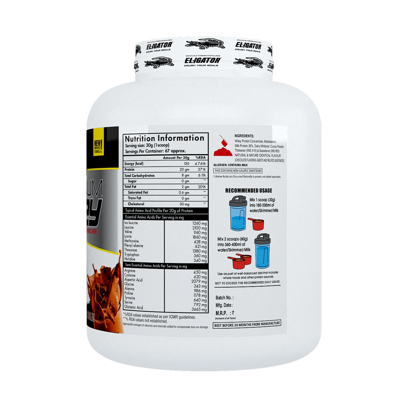 Eligator 100% Platinum Whey for faster muscle recovery and muscle building