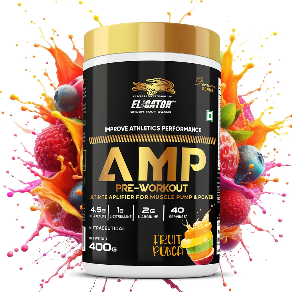 ELIGATOR NUTRITION Premium Series AMP Pre Workout - 400gm (40 Servings)