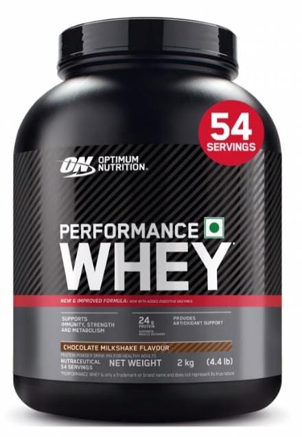 OPTIMUM NUTRITION Performance Whey Protein Powder Blend with Isolate, 24g Protein, 5g BCAA, Chocolate,