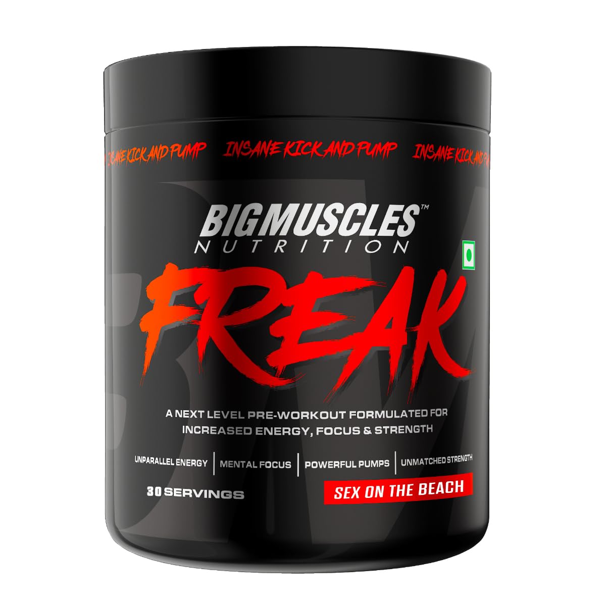 Bigmuscles Nutrition Freak Pre-Workout | Increased Energy, Strength, Mental Focus & Powerfull Pumps |  Powder,Pack of 1