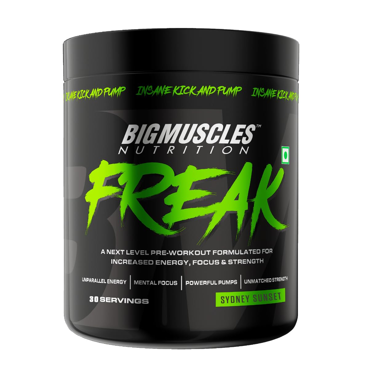 Bigmuscles Nutrition Freak Pre-Workout | Increased Energy, Strength, Mental Focus & Powerfull Pumps |  Powder,Pack of 1