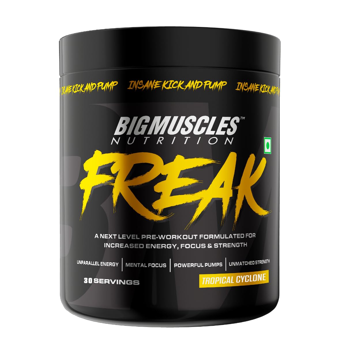 Bigmuscles Nutrition Freak Pre-Workout | Increased Energy, Strength, Mental Focus & Powerfull Pumps |  Powder,Pack of 1