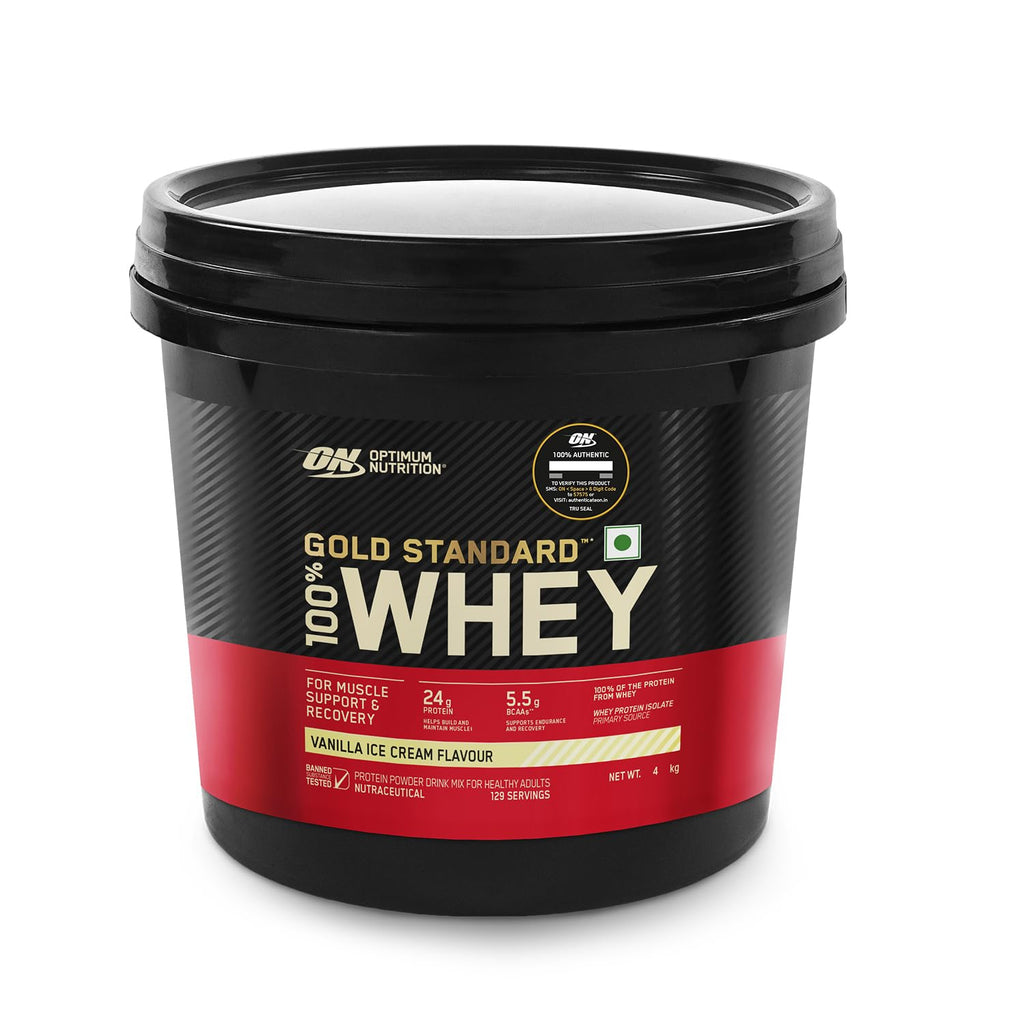 Optimum Nutrition (ON) Gold Standard 100% Whey Protein Powder  for Muscle Support & Recovery, Vegetarian - Primary Source Whey Isolate