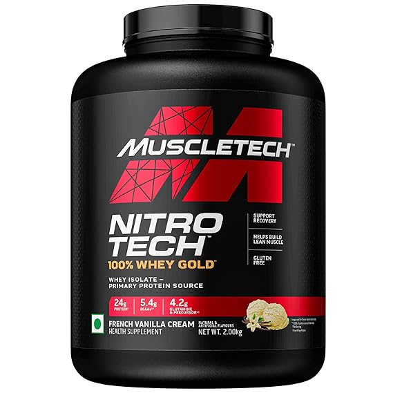MuscleTech Nitro-Tech Whey Protein, 1.81kg (4lbs), Milk Chocolate, 30g Protein, 3g creatine monohydrate, 6.7g BCAA, ultimate muscle building formula, increase strength & performance